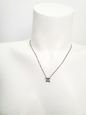 Silver Gemini Zodiac Pendant Necklace - Silver